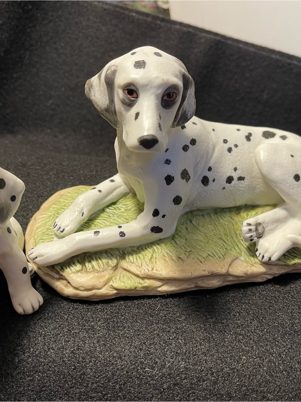 Dalmatian Dog Figurine - White and Black Ceramic Decor